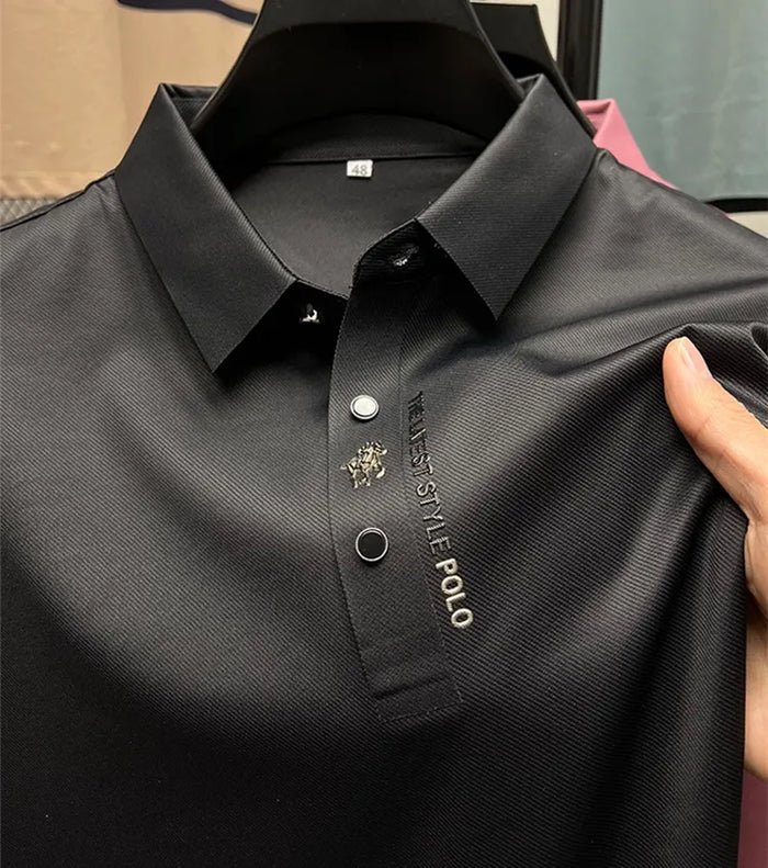 Anti-Curl Polo Shirt for Men | Casual Short Sleeve
