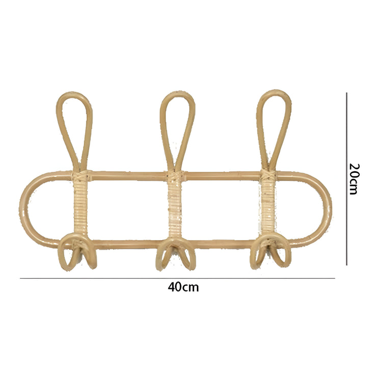 Handmade Boho Wall Rack – Rattan Coat Hook for Kids Room