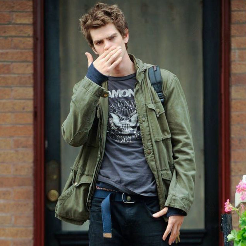 Men’s Vintage-Style Military Jacket with Concealed Hood