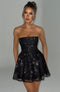 Women’s Black Strapless Glitter Party Dress