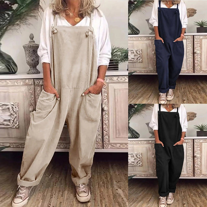 Thalia | Women's Relaxed Fit Cotton Linen Jumpsuit