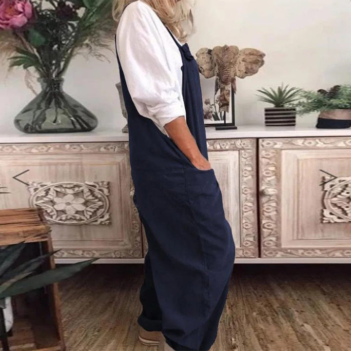 Thalia | Women's Relaxed Fit Cotton Linen Jumpsuit