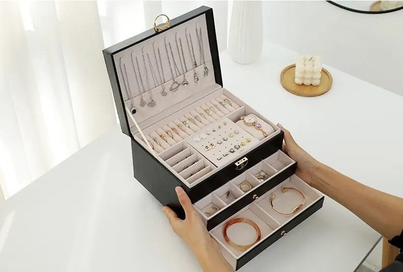 Multilayer Leather Jewellery Box | Elegant & Secure Storage