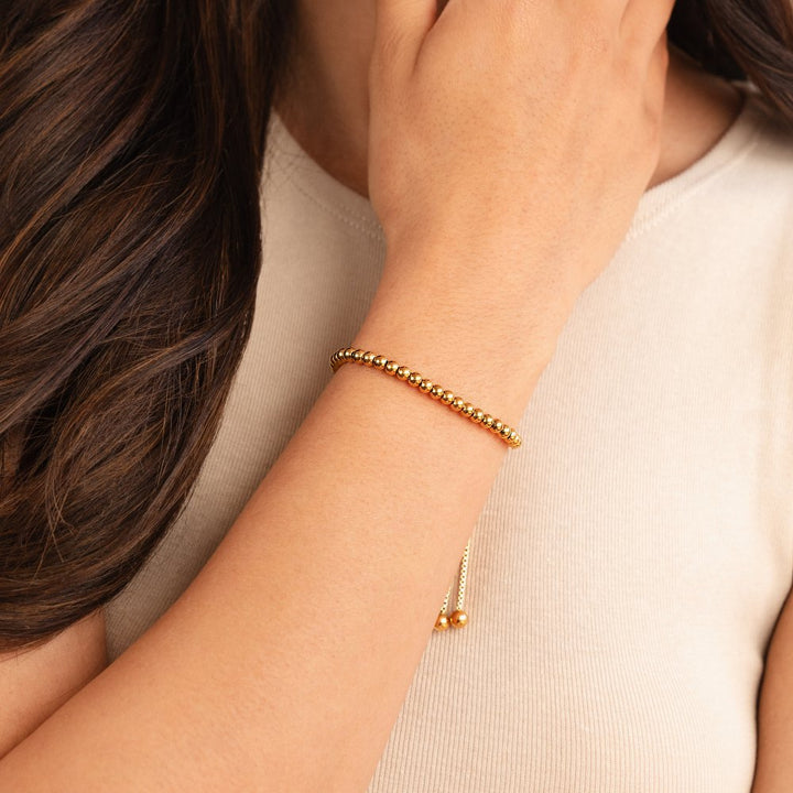 Beaded Bracelet with Adjustable Sliding Clasp