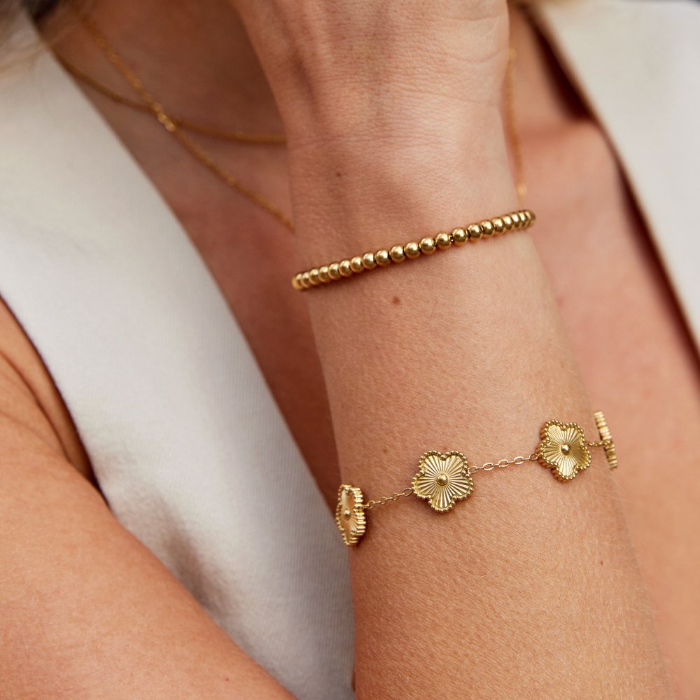 Beaded Bracelet with Adjustable Sliding Clasp