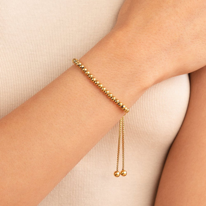 Beaded Bracelet with Adjustable Sliding Clasp