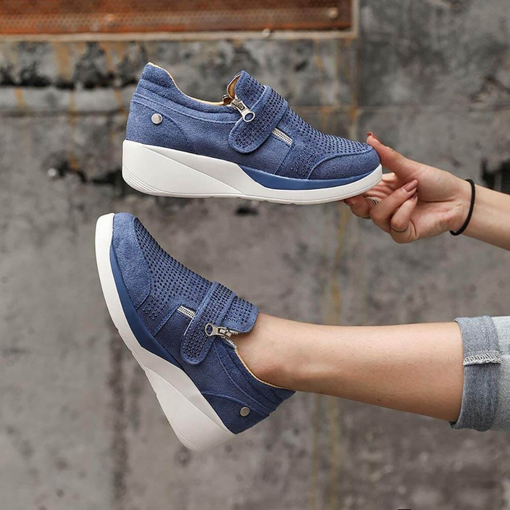 Women's Platform Sneakers with Side Zipper