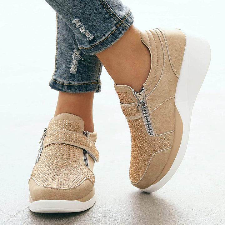 Women's Platform Sneakers with Side Zipper