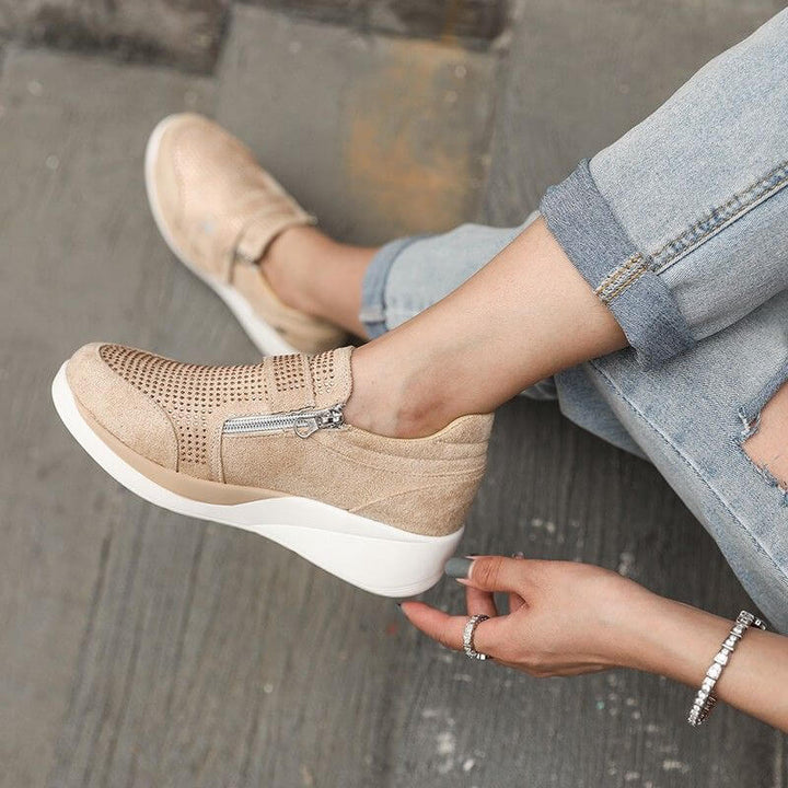 Women's Platform Sneakers with Side Zipper