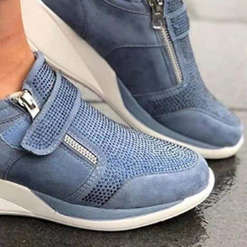 Women's Platform Sneakers with Side Zipper