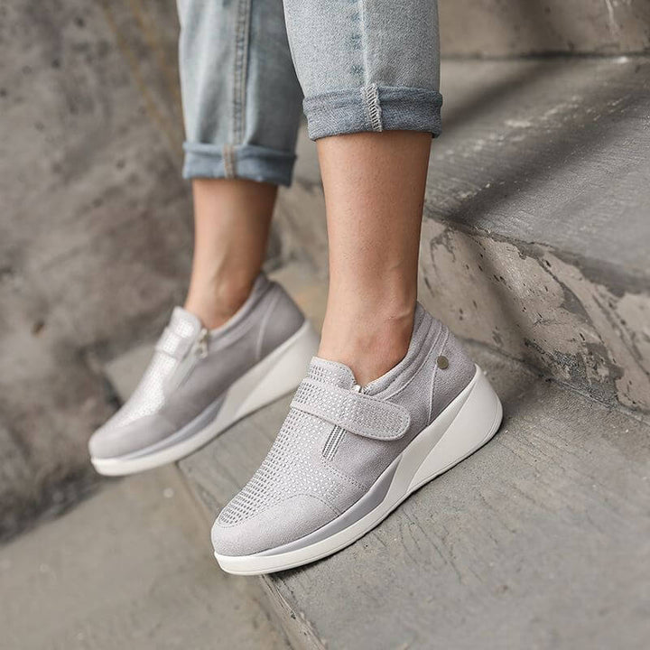 Women's Platform Sneakers with Side Zipper