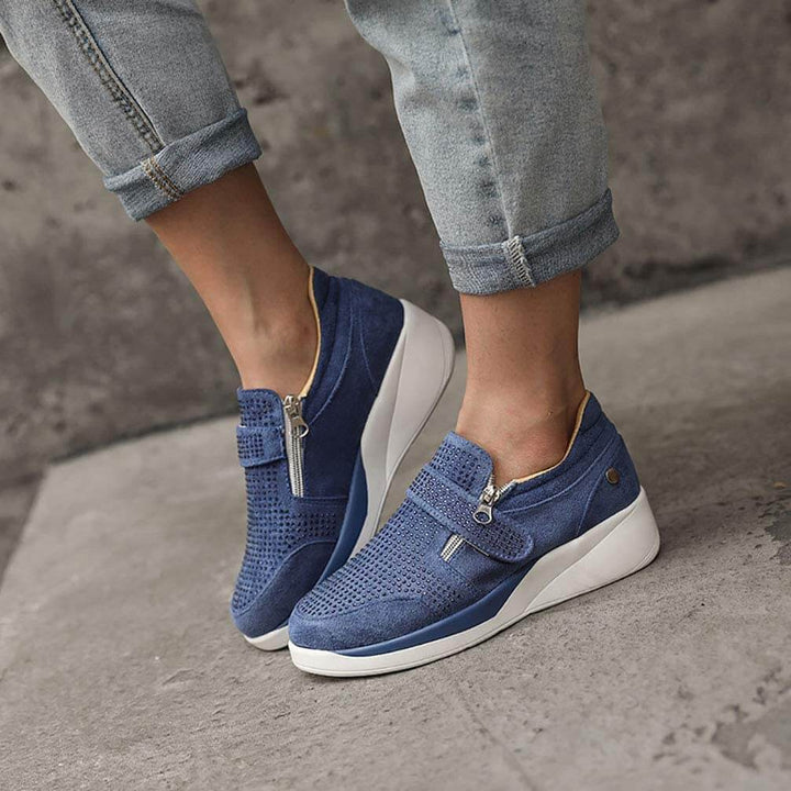 Women's Platform Sneakers with Side Zipper