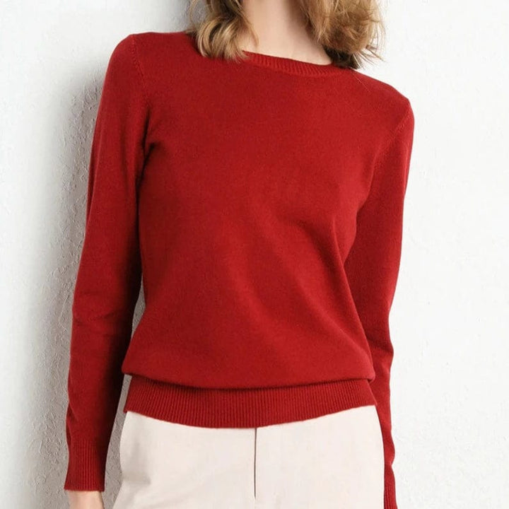 Women’s Round-Neck Cashmere Blend Sweater