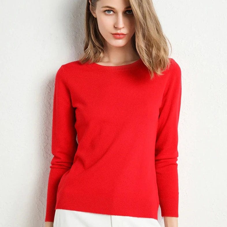 Women’s Round-Neck Cashmere Blend Sweater