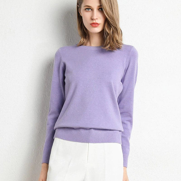 Women’s Round-Neck Cashmere Blend Sweater