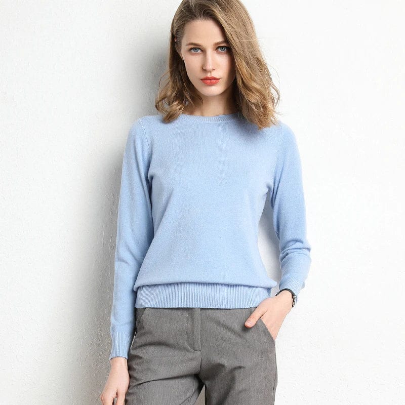 Women’s Round-Neck Cashmere Blend Sweater