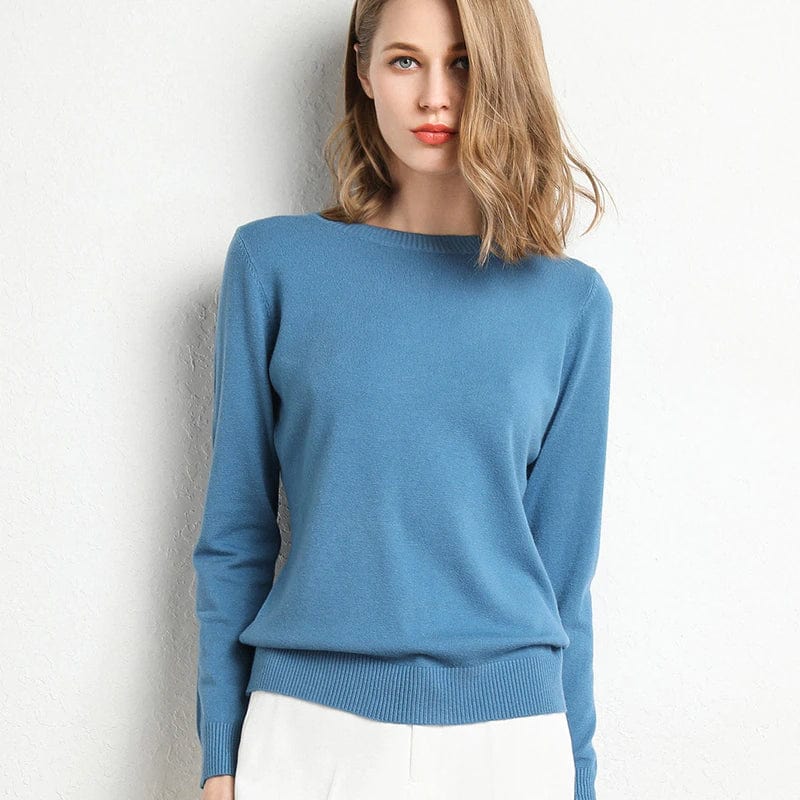 Women’s Round-Neck Cashmere Blend Sweater