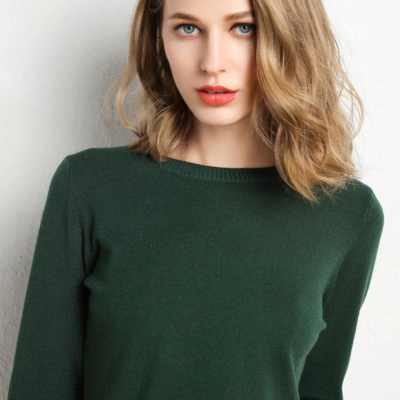 Women’s Round-Neck Cashmere Blend Sweater