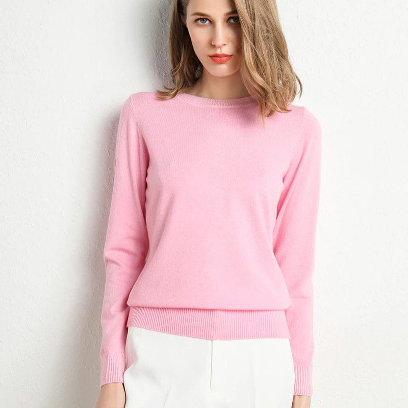 Women’s Round-Neck Cashmere Blend Sweater