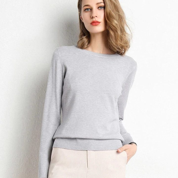 Women’s Round-Neck Cashmere Blend Sweater
