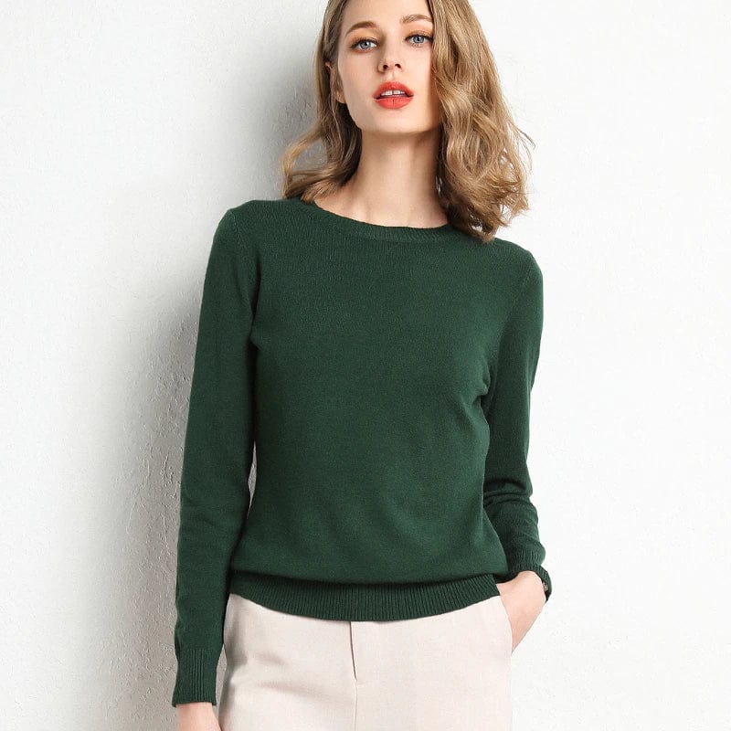 Women’s Round-Neck Cashmere Blend Sweater
