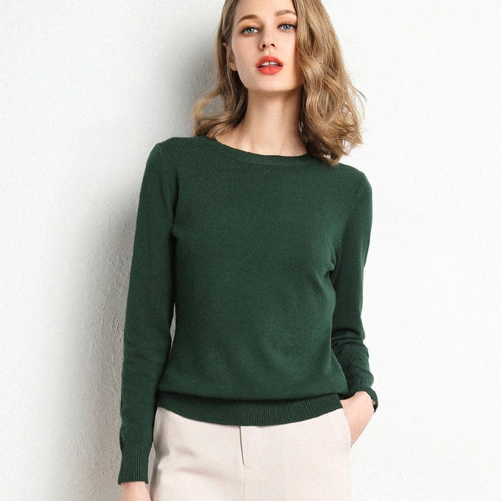 Women’s Round-Neck Cashmere Blend Sweater