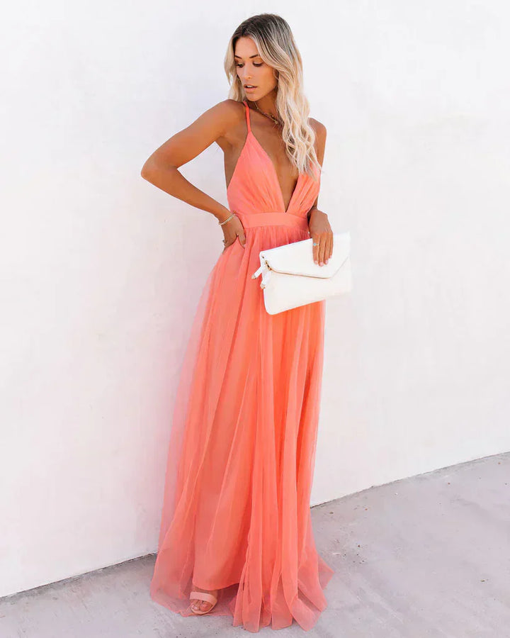 Cyra | Elegant Sleeveless Evening Dress in Petal Dust Pink