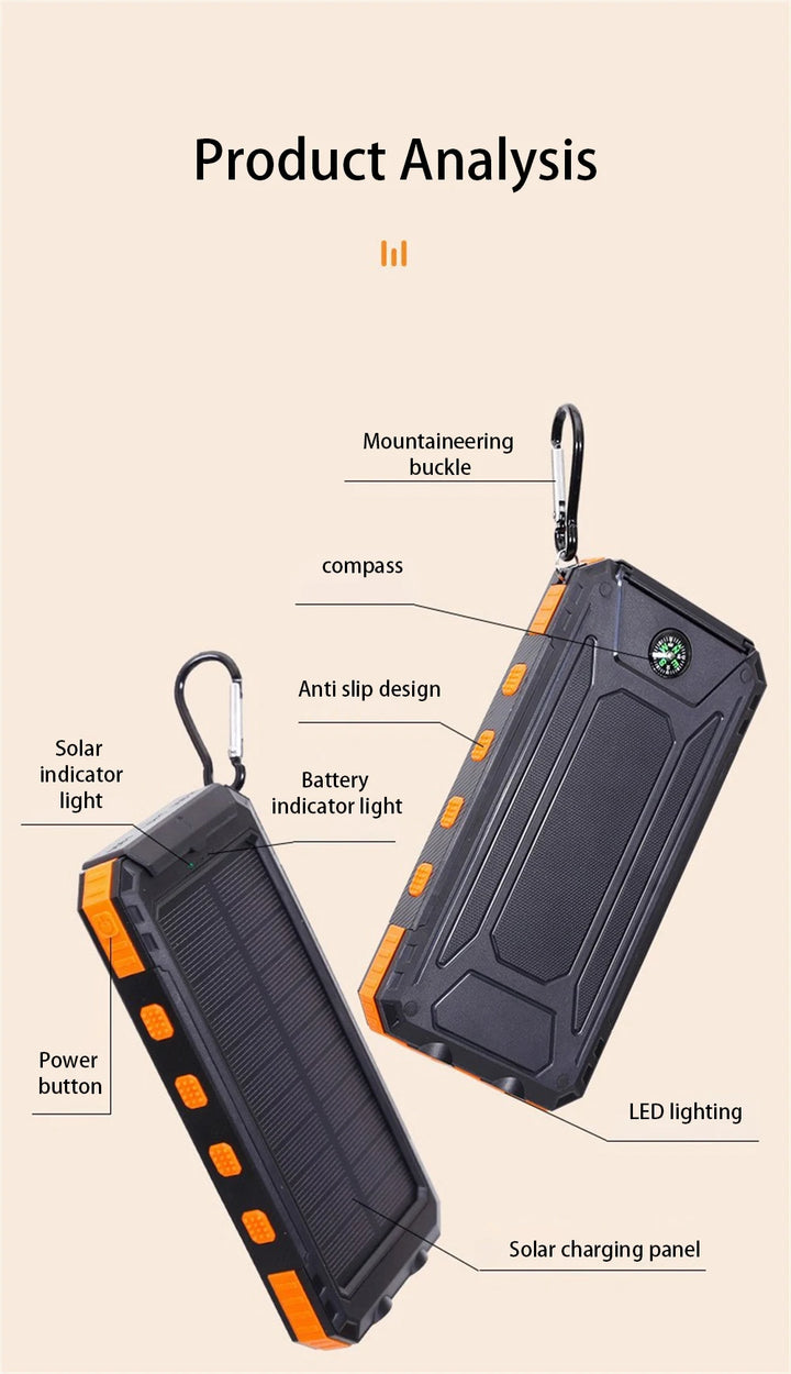 Dean | Pro Solar-Powered Power Bank with Built-in Flashlight
