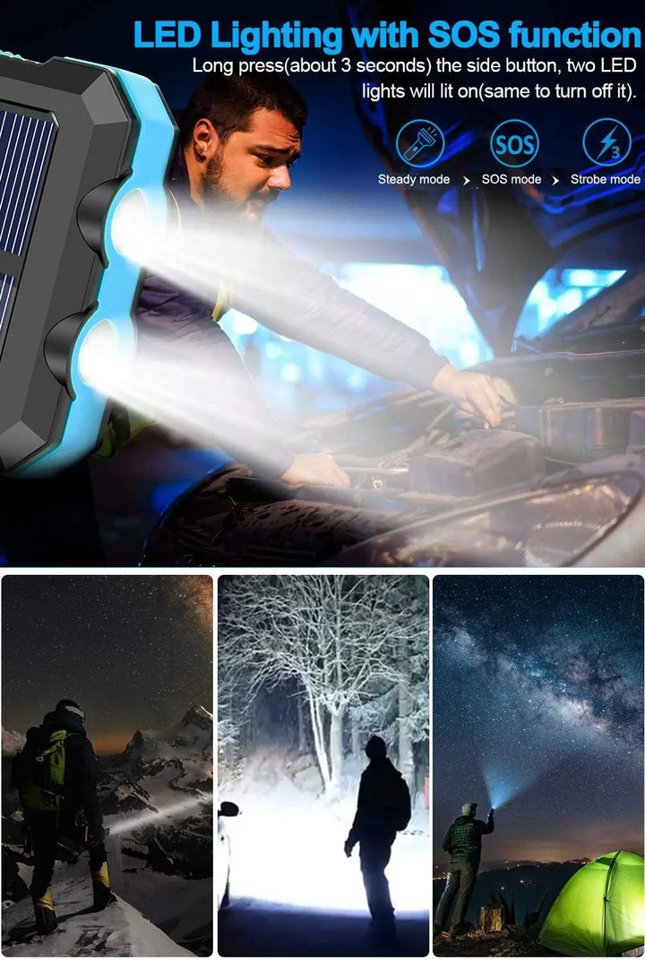 Dean | Pro Solar-Powered Power Bank with Built-in Flashlight
