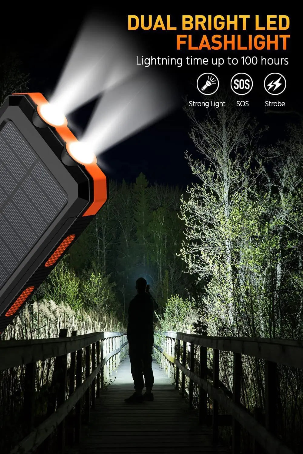 Dean | Pro Solar-Powered Power Bank with Built-in Flashlight