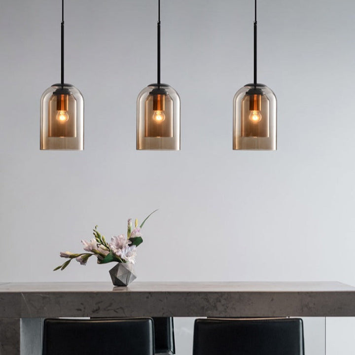 Mid-Century Pendant Lam | Double Glass Shade
