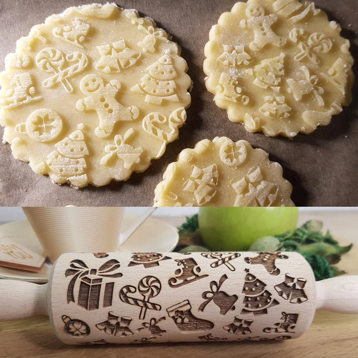Christmas Cookie Rolling Pin | Perfect for Family Baking