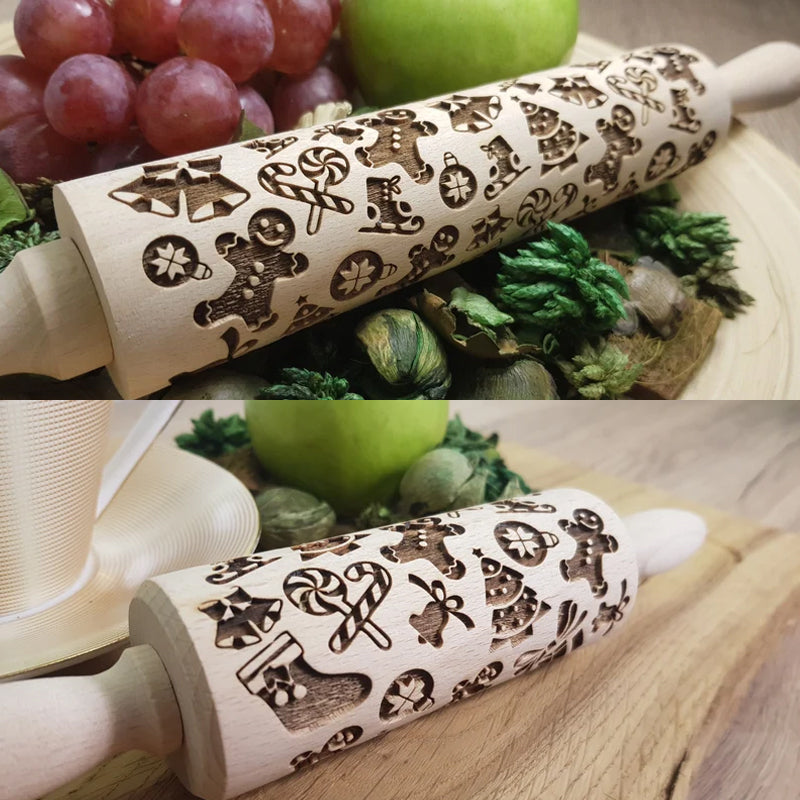 Christmas Cookie Rolling Pin | Perfect for Family Baking