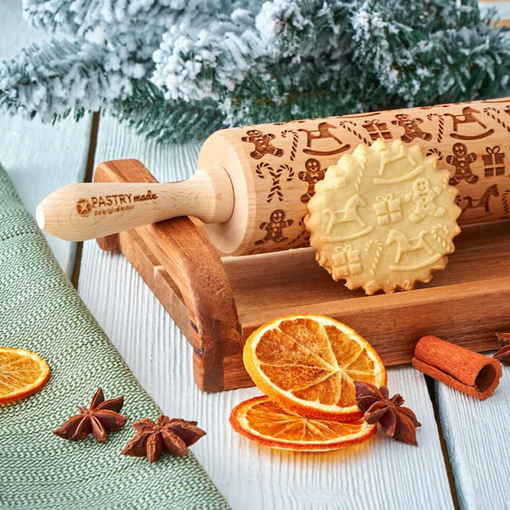 Christmas Cookie Rolling Pin | Perfect for Family Baking