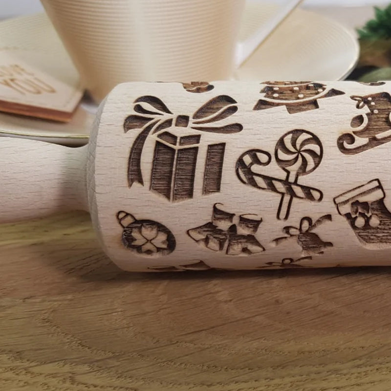 Christmas Cookie Rolling Pin | Perfect for Family Baking