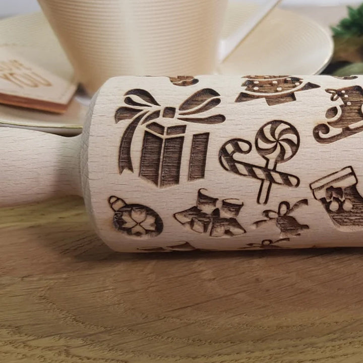 Christmas Cookie Rolling Pin | Perfect for Family Baking
