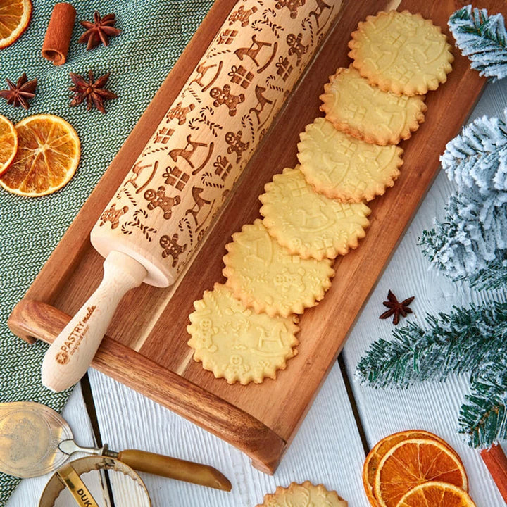 Christmas Cookie Rolling Pin | Perfect for Family Baking
