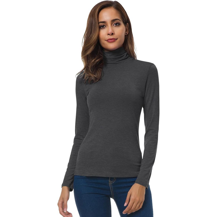 Women’s Slim Fit Turtleneck | Soft Stretch Knit Top