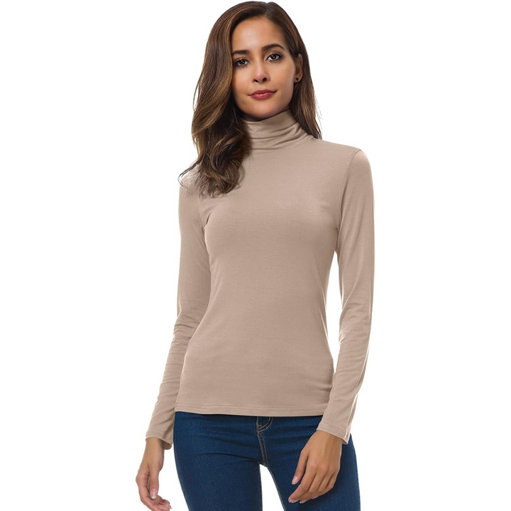 Women’s Slim Fit Turtleneck | Soft Stretch Knit Top