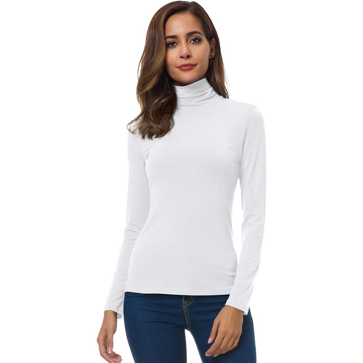 Women’s Slim Fit Turtleneck | Soft Stretch Knit Top