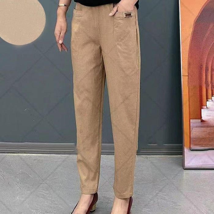 Women’s Cotton Blend Pants | High-Quality Stretch Casual Trousers