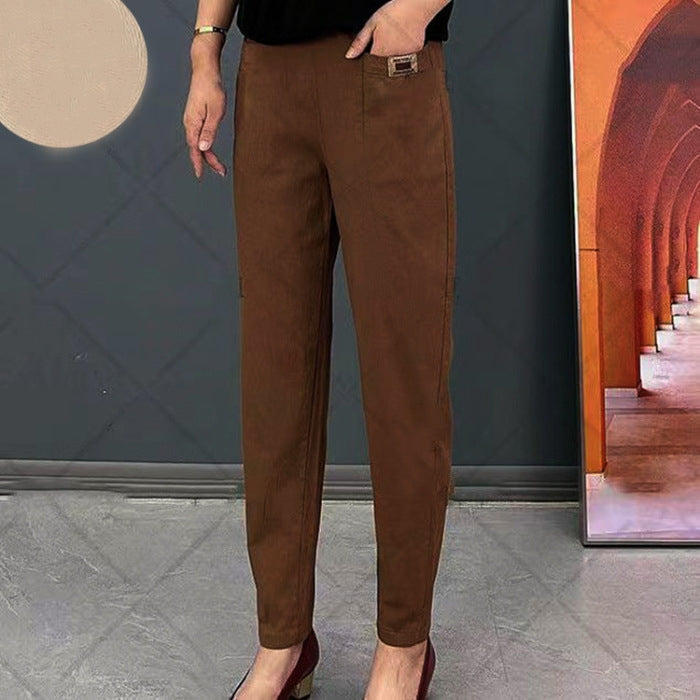 Women’s Cotton Blend Pants | High-Quality Stretch Casual Trousers
