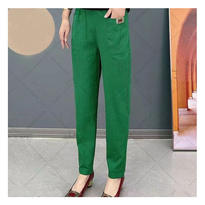Women’s Cotton Blend Pants | High-Quality Stretch Casual Trousers