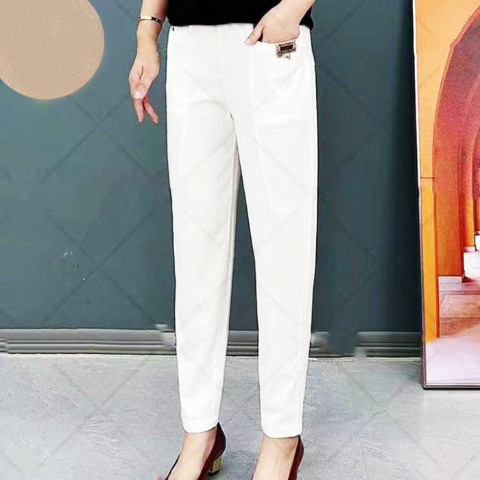 Women’s Cotton Blend Pants | High-Quality Stretch Casual Trousers