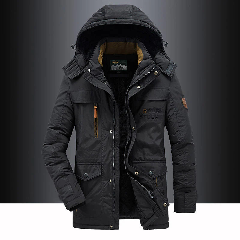 Men’s Mid-Long Hooded Parka Jacket