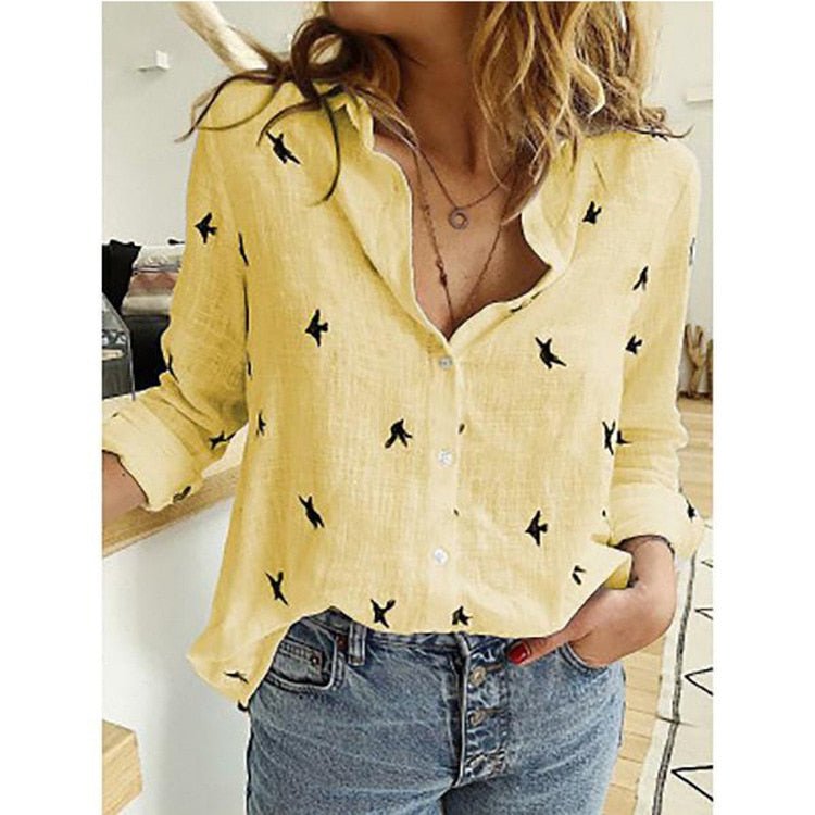 Vanya | Women’s Printed Button‑Up Blouse