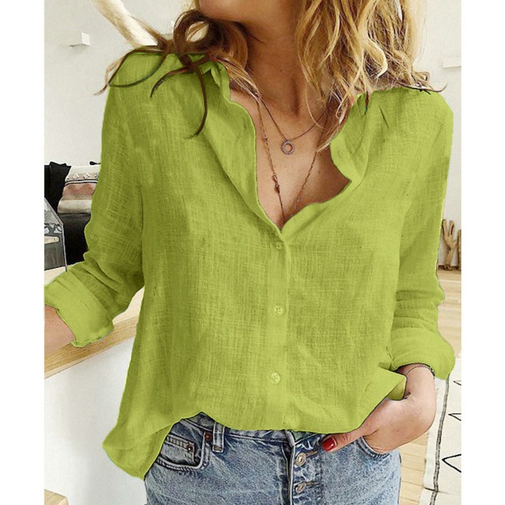 Vanya | Women’s Printed Button‑Up Blouse