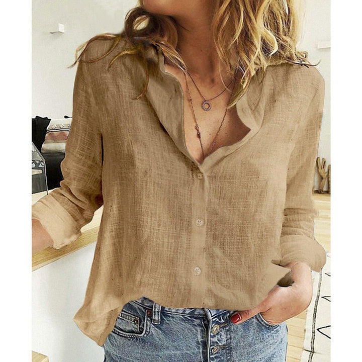Vanya | Women’s Printed Button‑Up Blouse