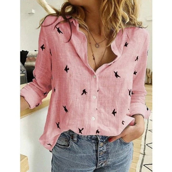Vanya | Women’s Printed Button‑Up Blouse