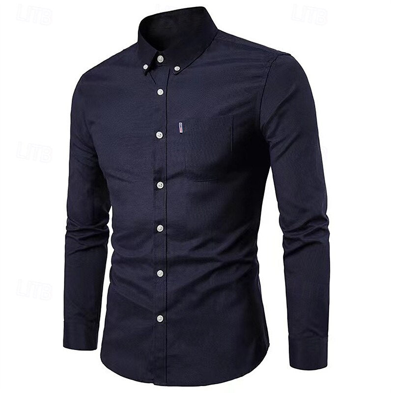 Men’s Stretch Dress Shirt | Slim Fit Wrinkle-Resistant Flexible Fabric